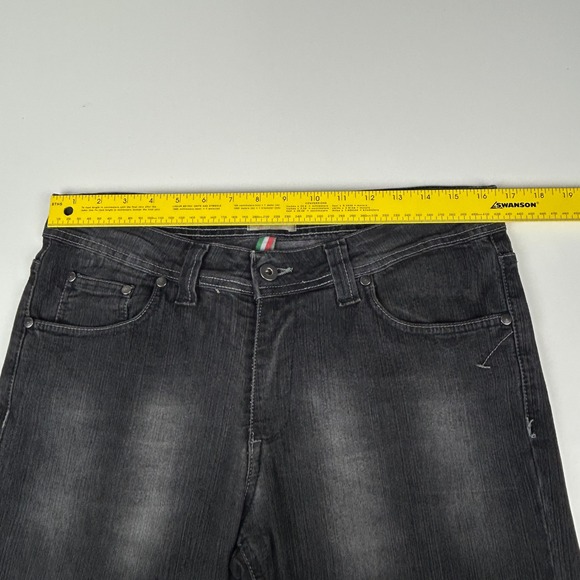 Exhibit Jeans Mens 50 (33x32.25) Slim‎ Fit Black Fade Made in Italy Tapered - Picture 10 of 16